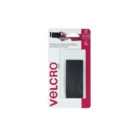 Velcro sujetadores con adhesivo para plásticos, 1 tira, 8.8cm x 3.8cm, negro, soporta hasta 40°C