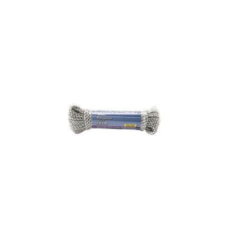 Cuerda de poliéster 1/8" x 15 m blanca con gris