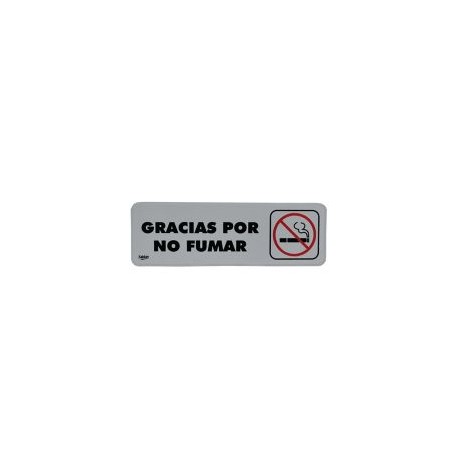 Señal "gracias por no fumar" placa rígida autoadherible 23 x 7.5 cm