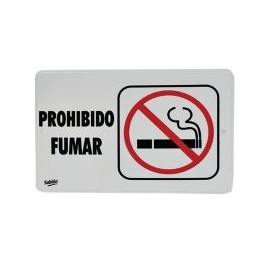 Señal  "prohibido fumar" placa rígida autoadherible 22.8 x 15.2 cm