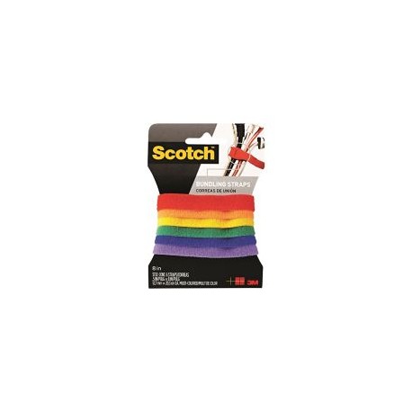 Sujetadores para cables multicolor 8' 6 pack