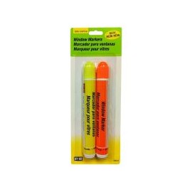 Paquete de 2 plumones marcadores para vidrio color NEON (Naranja/Ama)