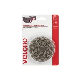 Velcro sujetadores con adhesivo de uso general, 75 círculos, 1.5cm, blanco