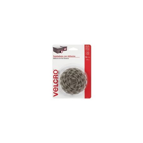 Velcro sujetadores con adhesivo de uso general, 75 círculos, 1.5cm, blanco