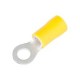 Terminal ojillo anillo perno  8 a 10 bar c/aislamiento vinyl amarillo p/cable calibre 12-10 AWG 22 pzs.