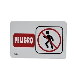 Señal "peligro " placa rígida autoadherible 22.8 x 15. 2 cm
