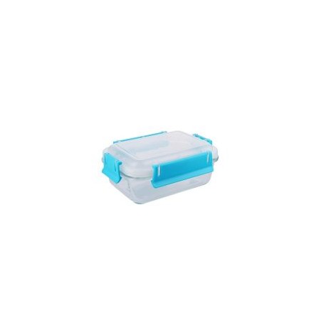 Contenedor vidrio clip color rectangular 550ml