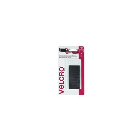 Velcro sujetadores con adhesivo para plásticos, 1 tira, 8.8cm x 3.8cm, negro, soporta hasta 40°C
