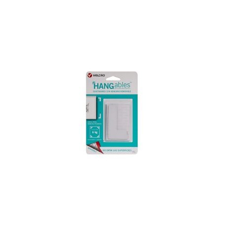 Velcro sujetadores con adhesivo removible, forma escuadra, 4 jgs., blanco