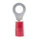 Terminal ojillo tipo anillo perno de  8 a 10 bar c/aislamiento vinyl rojo p/cable calibre 22-16 AWG 22 pzs.