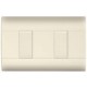 Placa color marfil c/2 interruptores sencillos