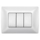 Placa color Blanco Mérida 3M, 1 Int. Sencillo y 2 FP
