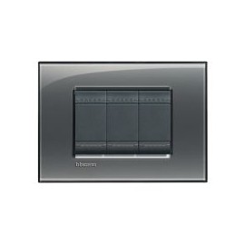 Placa rectangular humo 3 módulos c/chasís