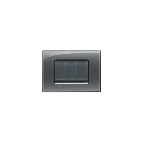Placa rectangular humo 3 módulos c/chasís