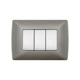 Placa de aluminio con chasis color Acero 3 mód.