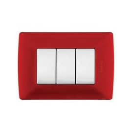 Placa de resina con chasis color Rojo 3 mód.