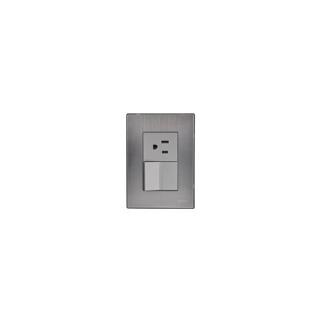Placa Inox Con 1 Apagador Y Cont 1.5 Mod
