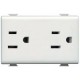Toma de corriente dúplex 2P+T, 15A 127-250V, 3 mód.  con protección infantil