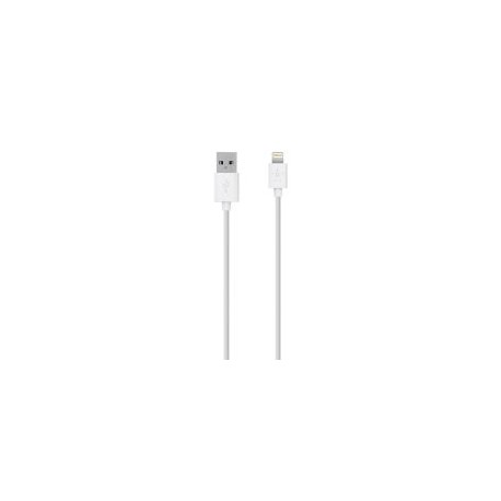 Cable lightning 1.20m Belkin color blanco sincroniza y carga a 2.4 a