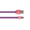 Cable micro USB morado-rojo