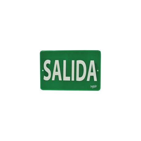 Señal  de "salida" placa rígida auntoadherible 22.8 x 15.2 cm