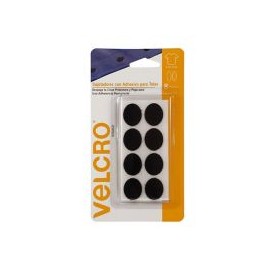 Velcro sujetadores con adhesivo para telas , 8 óvalos, 2.5 x 1.9cm, color negro, adherencia permanente