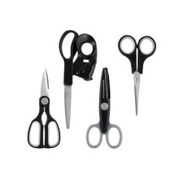 Set de 4 tijeras acero inoxidable