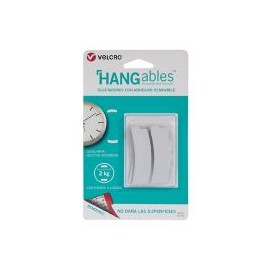 Velcro sujetadores con adhesivo removible, forma curva, 4 jgs., blanco