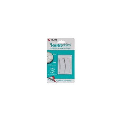 Velcro sujetadores con adhesivo removible, forma curva, 4 jgs., blanco
