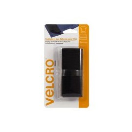 Velcro sujetadores con adhesivo para telas, 1 tira, 15.2cm x 10.1cm, color negro, adherencia permanente