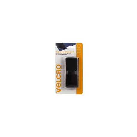 Velcro sujetadores con adhesivo para telas, 1 tira, 15.2cm x 10.1cm, color negro, adherencia permanente