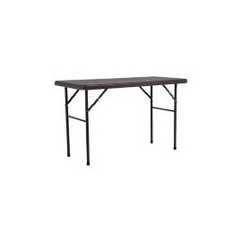 Mesa pleg tipo ratan chocolate 120 cm