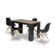 Comedor negro con 4 sillas negras