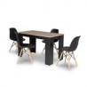 Comedor negro con 4 sillas negras