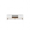 MESA TV BLANCO CON ROBLE
