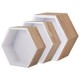 Set de 3 repisas hexagonales blancas
