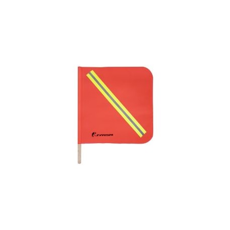 Banderín PVC anaranjado con reflejante vástago madera 60 cm