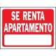 Senal Se Renta Apartamento color rojo 23x30