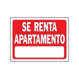 Senal Se Renta Apartamento color rojo 23x30