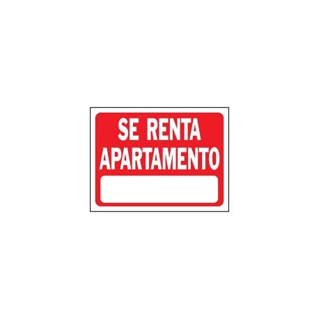 Senal Se Renta Apartamento color rojo 23x30