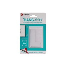 Velcro sujetadores con adhesivo removible, forma escuadra, 4 jgs., blanco