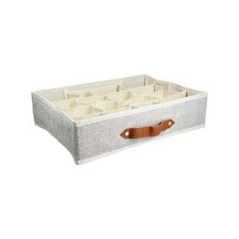 Caja organizadora tela  16 espacios 35 x 27  x 9 cm