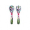 Set 2 cubiertos melamina flor aqua Fantasy Garden