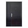 Puerta seguridad Contempo nogal con fijo derecha 130 x 213 cm