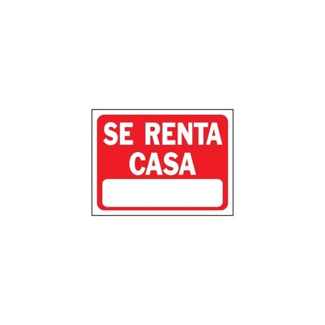 Senal Se Renta Casa color rojo 23x30