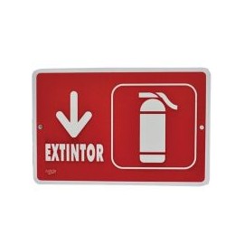 Señal "extintor" placa rígida autoadherible 22.8 x 15. 2 cm