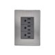 Placa Inox Con 3 Contactos De 1 Modulo