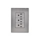Placa Inox Con 3 Contactos De 1 Modulo