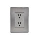 Placa Inox Con Contacto Duplex