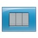 Placa rectangular azul 3 módulos c/chasís